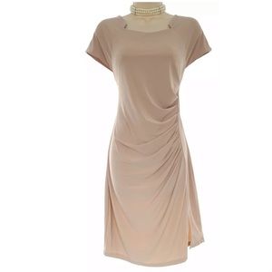 XL X-LARGE▪️VENUS SOFT PINK/NEUTRAL RUCHED DRESS